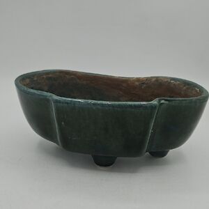 Green USA Pottery Ceramic Footed Planter